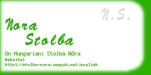 nora stolba business card